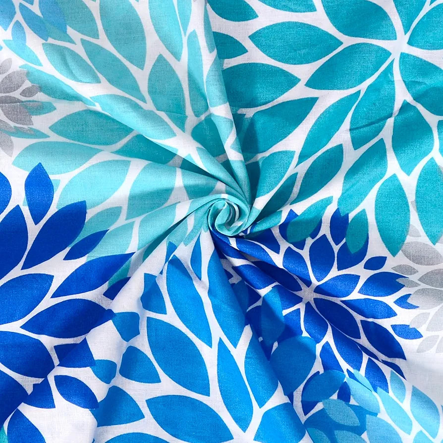 Divine Casa Bedsheet for Single Size Bed | 144 TC | Cotton Bedsheet for Single Size Bed with 1 Pillow Cover Floral Colour Galaxy Blue