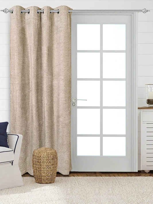 Saral Home Pacman Chenille Blackout Door Curtains 1pc Beige