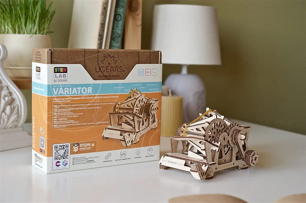 UGEARS STEM Variator Model Kit - Creative Wooden Model Kits for Adults, Teens and Children - DIY Mechanical Science Kit for Self Assembly - Unique Educational and Engineering 3D Puzzles with App