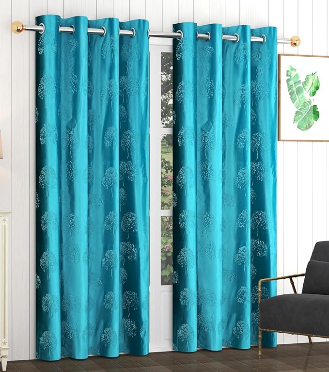 Fresh From Loom Botanical Opaque Window Curtains 6 Feet Long
