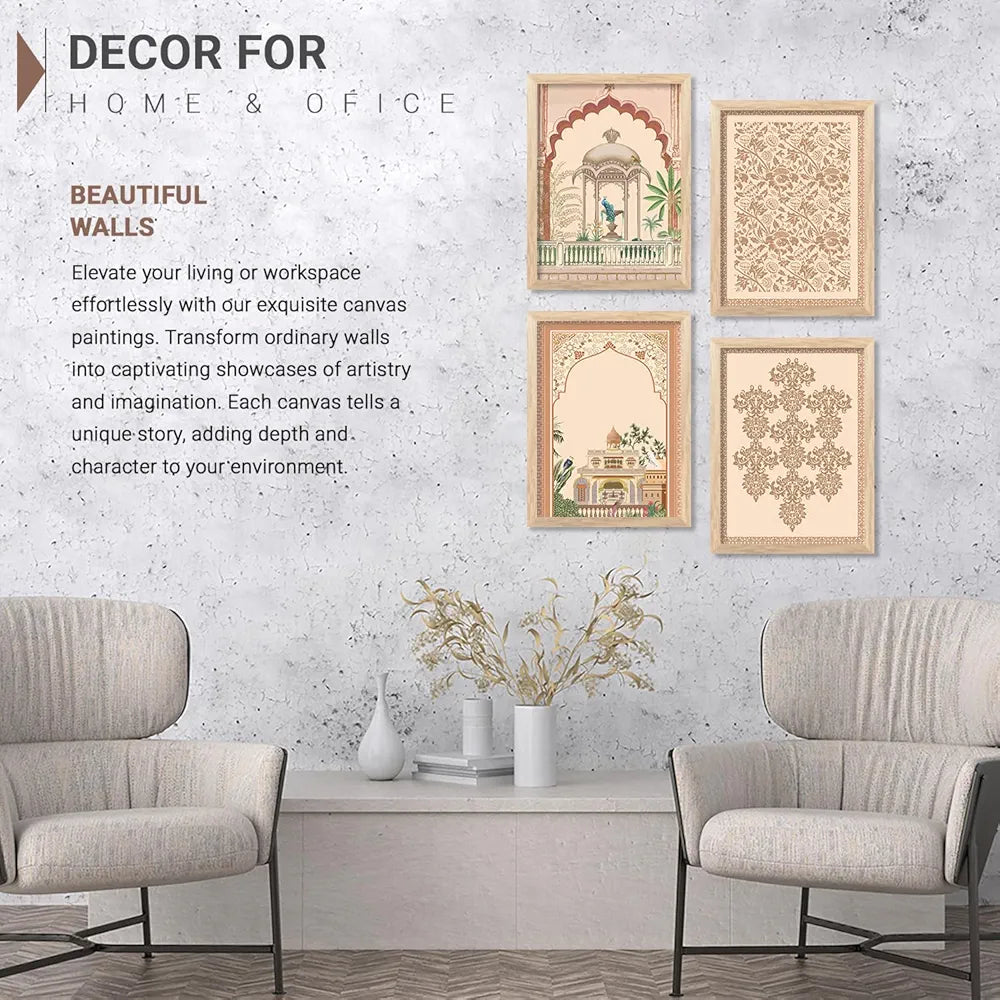 Kotart Madhubani Art Paintings with Frame Traditional Framed Painting C Pack of 6