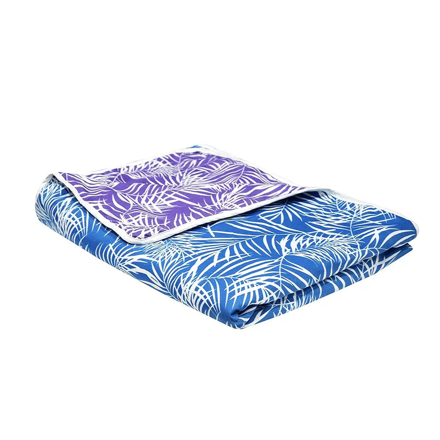 Divine Casa 120 GSM Microfiber Single Dohar Soft & Lightweight Throw Blanket Leaf Pattern Colour Aquarius Purple