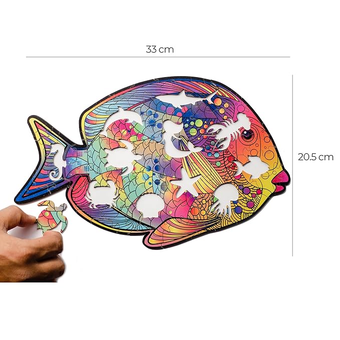 91 Knots Fish Theme 84 Pieces Wooden Puzzle Games for Kids | Animal Puzzles for Kids | Wooden Puzzle for Kids 6+ | Board Games for Kids