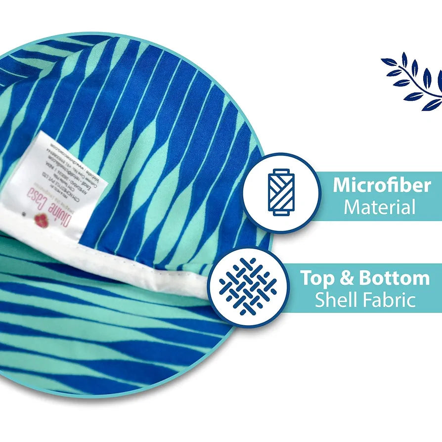 Divine Casa 120 GSM Microfiber Single Dohar Soft & Lightweight Throw Blanket Chevron Pattern Colour Aqua Chevron