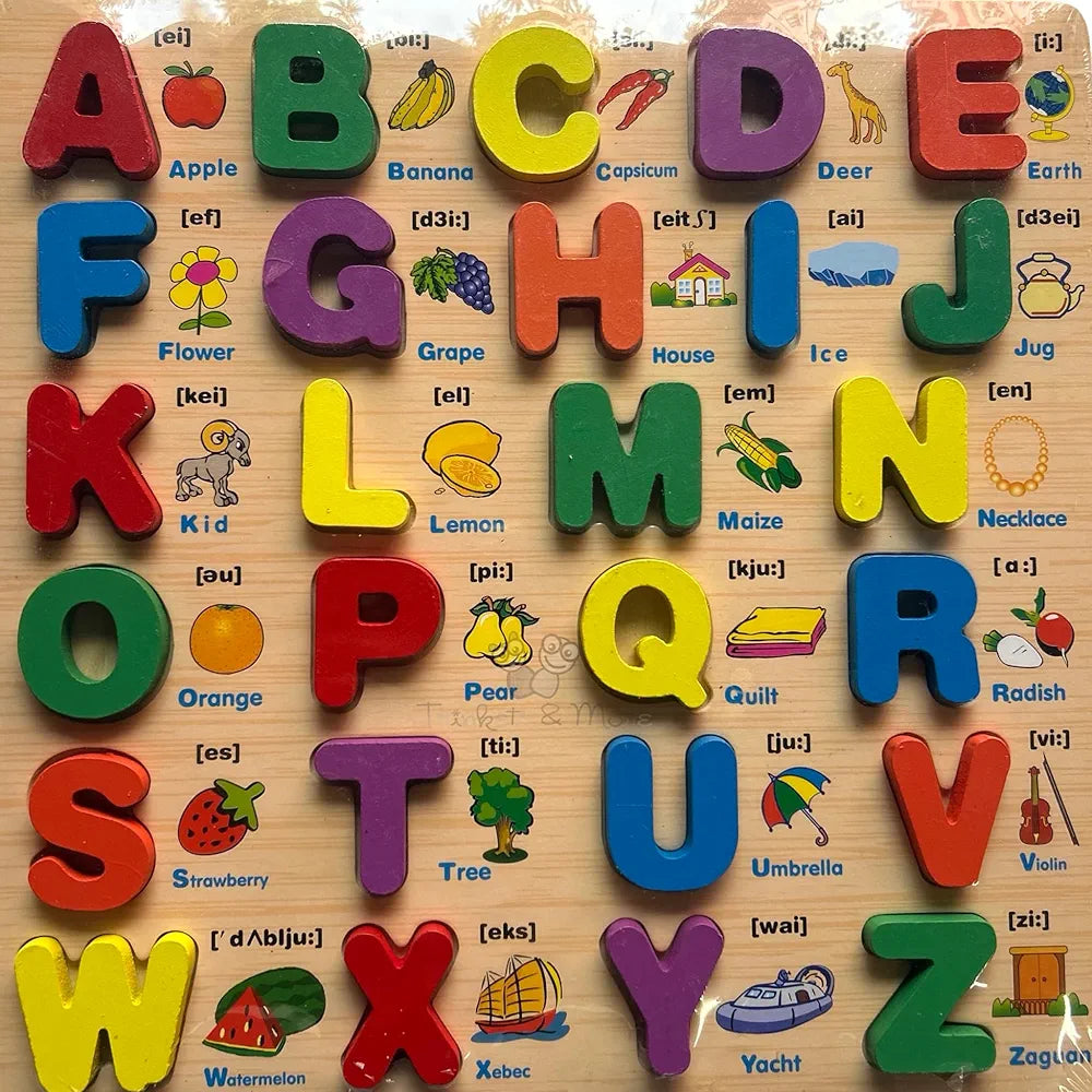 Trinkets & More ABC Capital Alphabet Letter Puzzles Game Board for Toddlers Kids Educational Learning Toys 2+Years