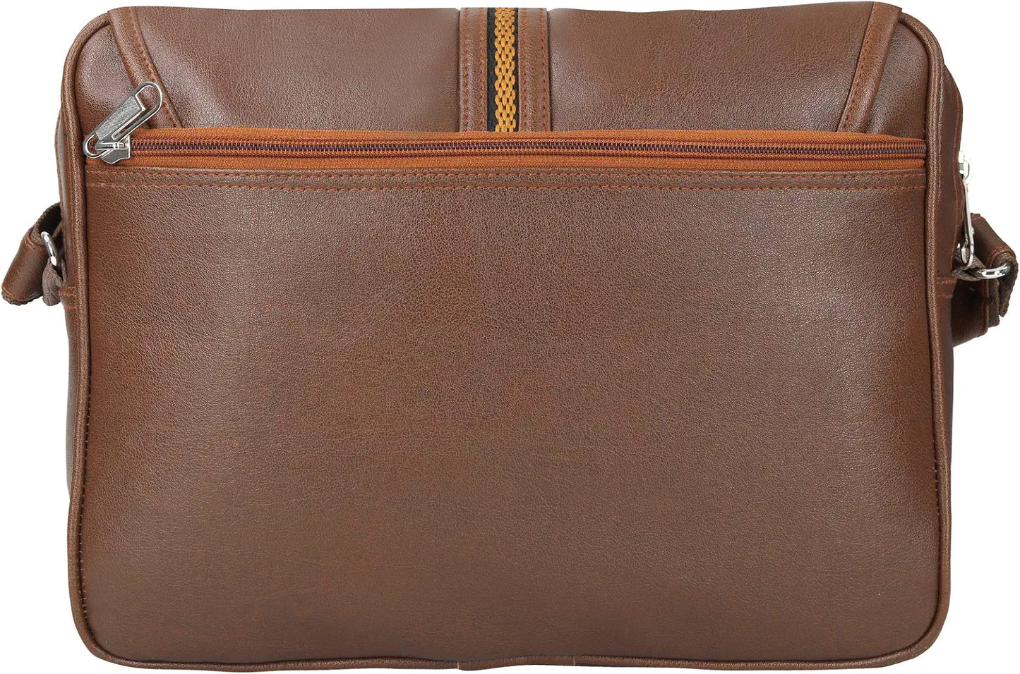 Leather World Tan 14.5 inch Pu Leather Unisex Laptop Bag for Men Office Bag for Men Messenger Bag