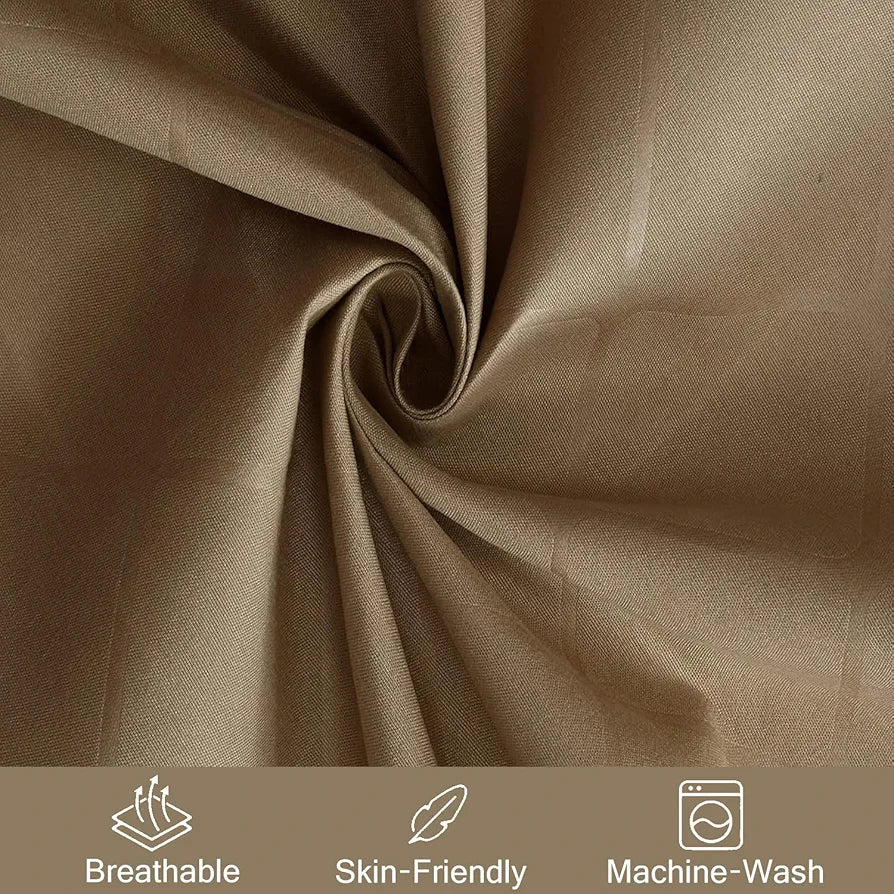 Fresh From Loom King Size BedsheetMicrofiber Rotary Printed With 2 Pillow Covers 144 TC Dark Beige Barfi