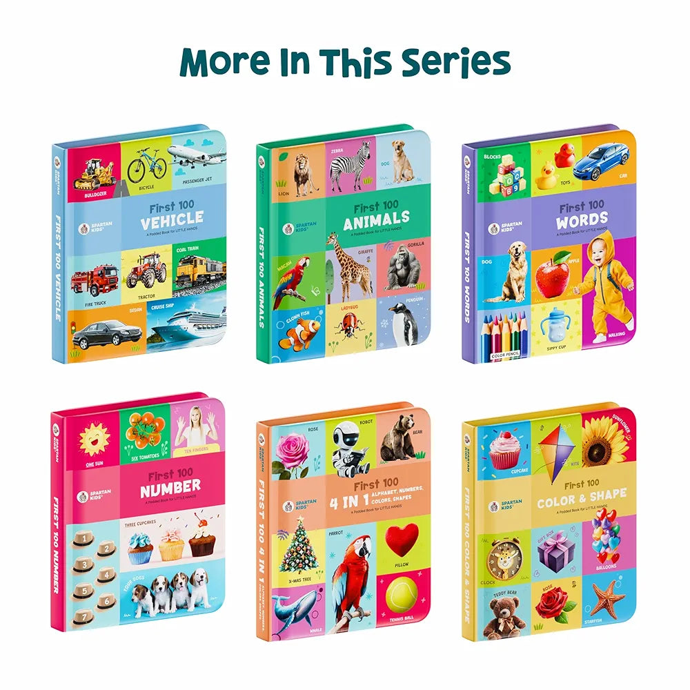 My First Padded Board Book of 4-in-1 Alphabet, Numbers, Colors, Shapes - Early Learning Books for Children Ages 1-3 Years