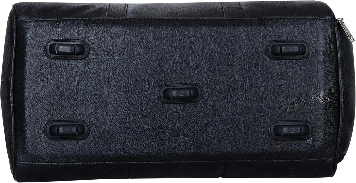 Leather World Duffle Bag for Travel with Shoe Compartment for Men and Women Made of Textured Leatherette with Detachable Shoulder Strap Cabin Bag