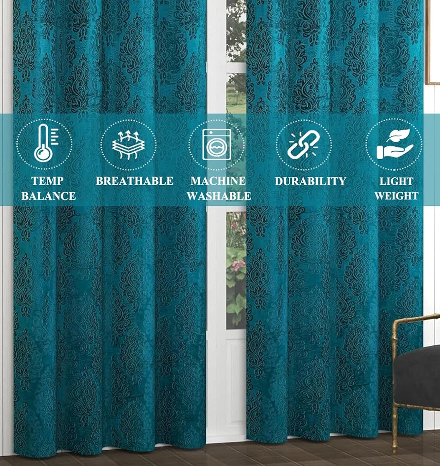 Fresh From Loom Botanical Opaque Window Curtains 6 Feet Long
