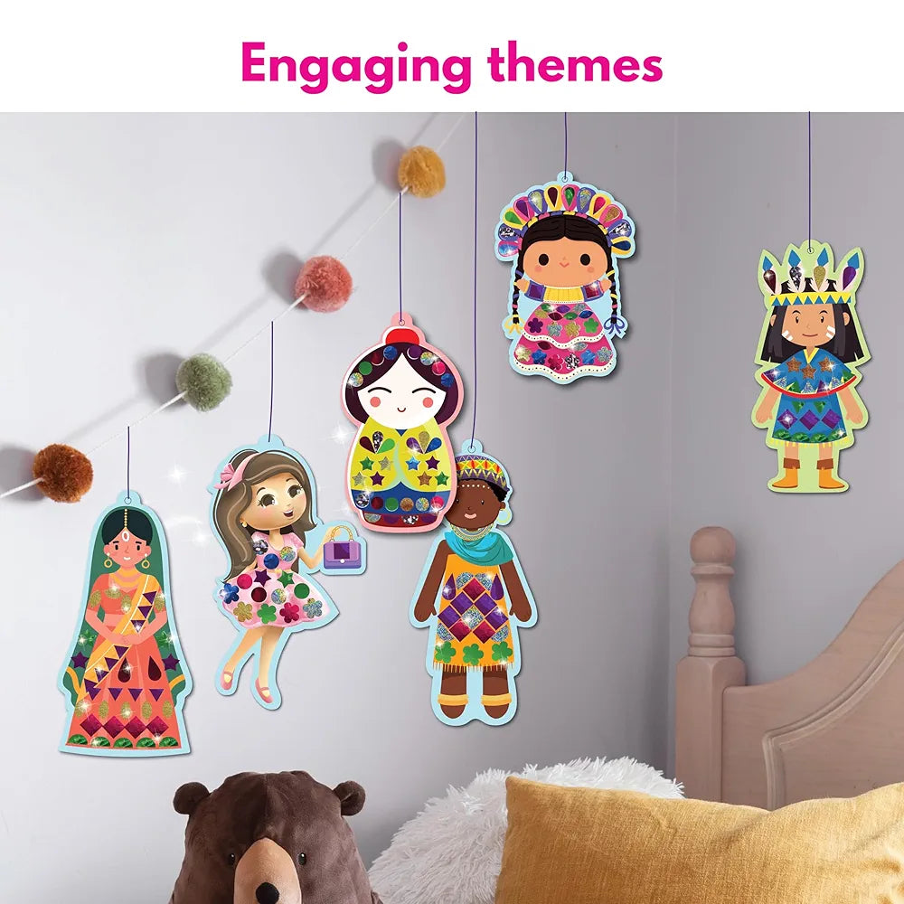 SparkLPlay Paper Art And Craft Kit. Toys For Girls. Foil Fun Activity. Birthday Gift For Girls Ages 4 To 9. Theme Danglers 6, Color Foils 40+, Stickers 190+. Foil Mosaic Craft. , Multicolor