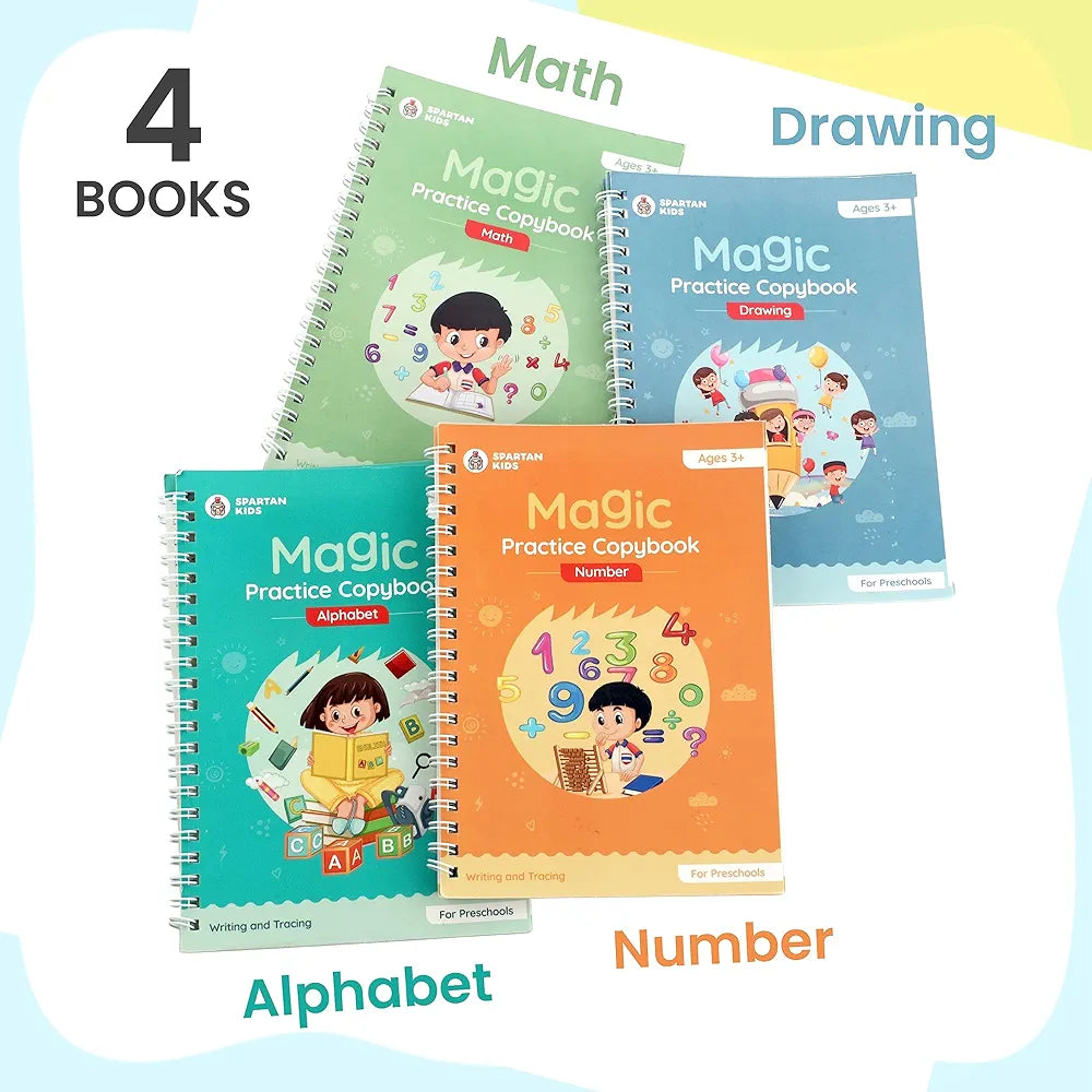 SPARTAN KIDS® Complete Magic Practice Copybook Set - Number Tracing Book for Kids