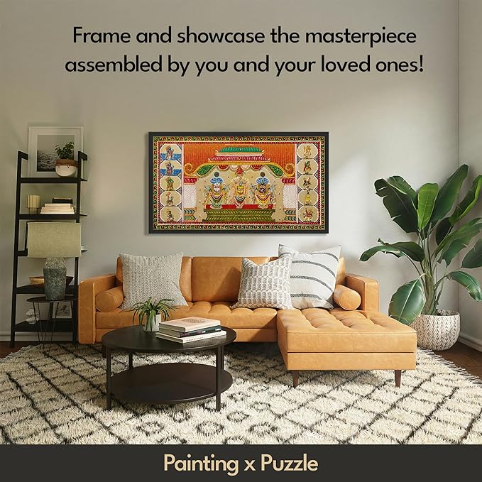 91 Knots Lord Jagannath, Subhadra and Balabhadra 1000 Pieces Premium Wooden Jigsaw Puzzle for Adults and Kids 12+ Years