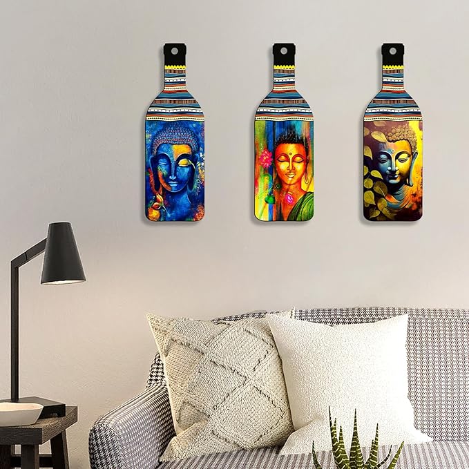 Sehaz Artworks home decor items for hall Wooden Wall Hanging Decor Positive Vibes Home Decor  Items Budha
