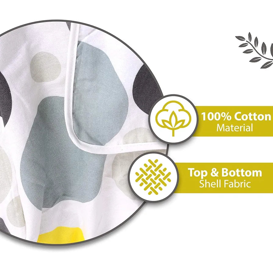 Divine Casa 100% Cotton All Season Calming Patch Single AC Dohar Blanket Lightweight for Winter Traveling Quarry TC - 120