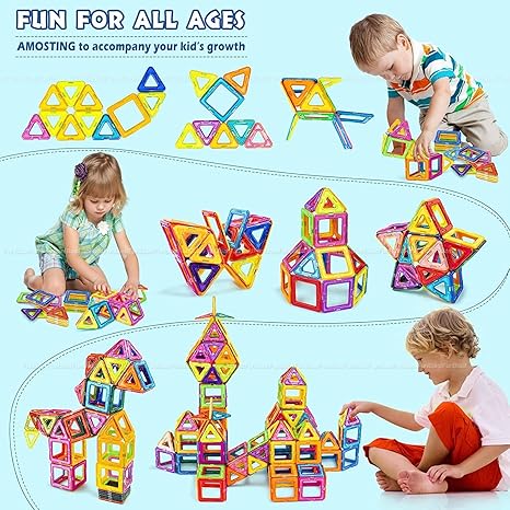 FunBlast Mag Magic Magnetic Building Blocks Puzzle for Kids Learning Toy Block Vehicle Playset