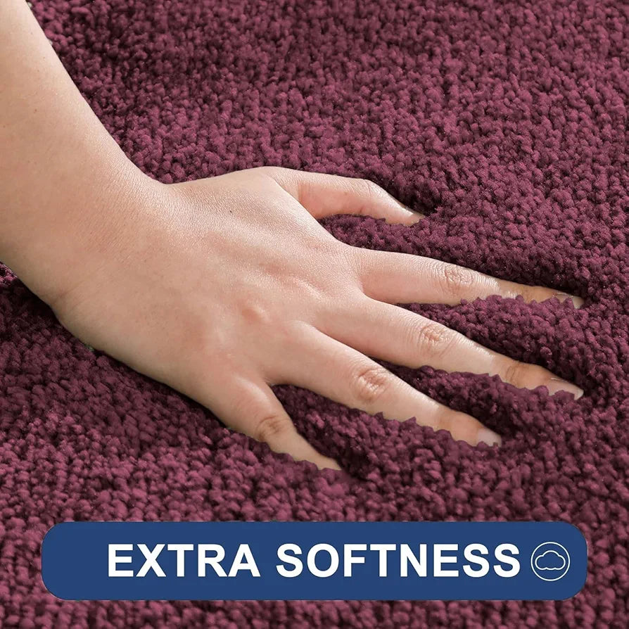 Luxe Home International Runner Super Soft Anti Skid Newman Rug For Bedroom Rectangular Colour Wine