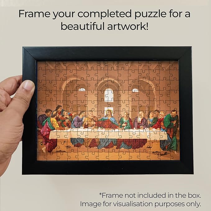 91knots The Last Supper 140 Pieces Wooden Jigsaw Puzzle for Adults and Kids 5+ Years | Leonardo Da Vinci's Artwork