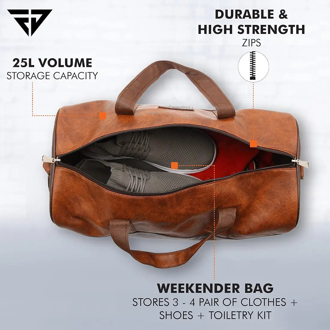 Fur Jaden 25L Travel Duffle Bag for Weekend Trip Cabin Luggage and Gym Sports Duffle for Men and Women