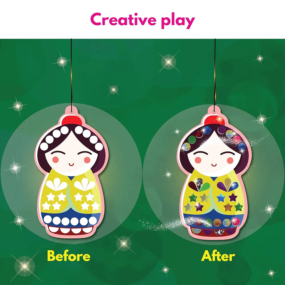 SparkLPlay Paper Art And Craft Kit. Toys For Girls. Foil Fun Activity. Birthday Gift For Girls Ages 4 To 9. Theme Danglers 6, Color Foils 40+, Stickers 190+. Foil Mosaic Craft. , Multicolor