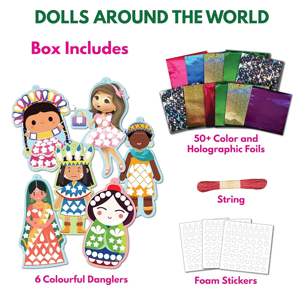 SparkLPlay Paper Art And Craft Kit. Toys For Girls. Foil Fun Activity. Birthday Gift For Girls Ages 4 To 9. Theme Danglers 6, Color Foils 40+, Stickers 190+. Foil Mosaic Craft. , Multicolor