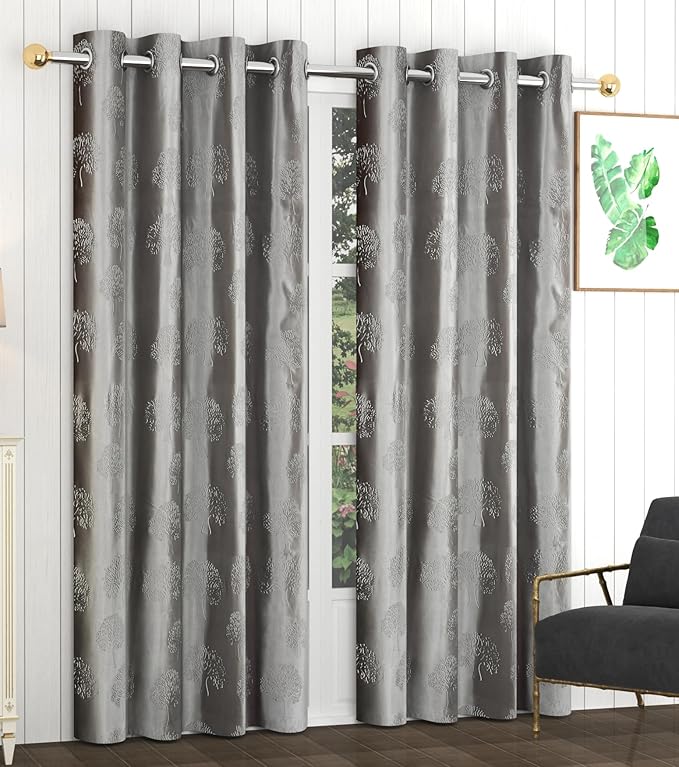 Fresh From Loom Botanical Opaque Window Curtains 6 Feet Long