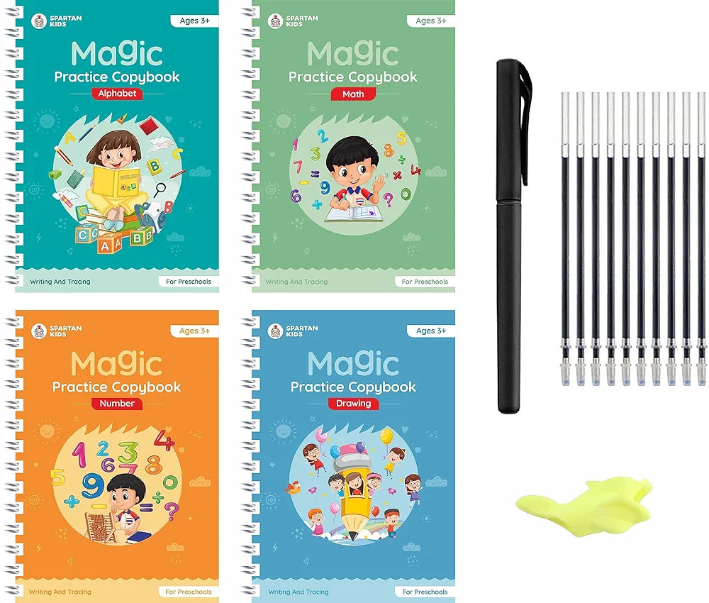 SPARTAN KIDS® Complete Magic Practice Copybook Set - Number Tracing Book for Kids