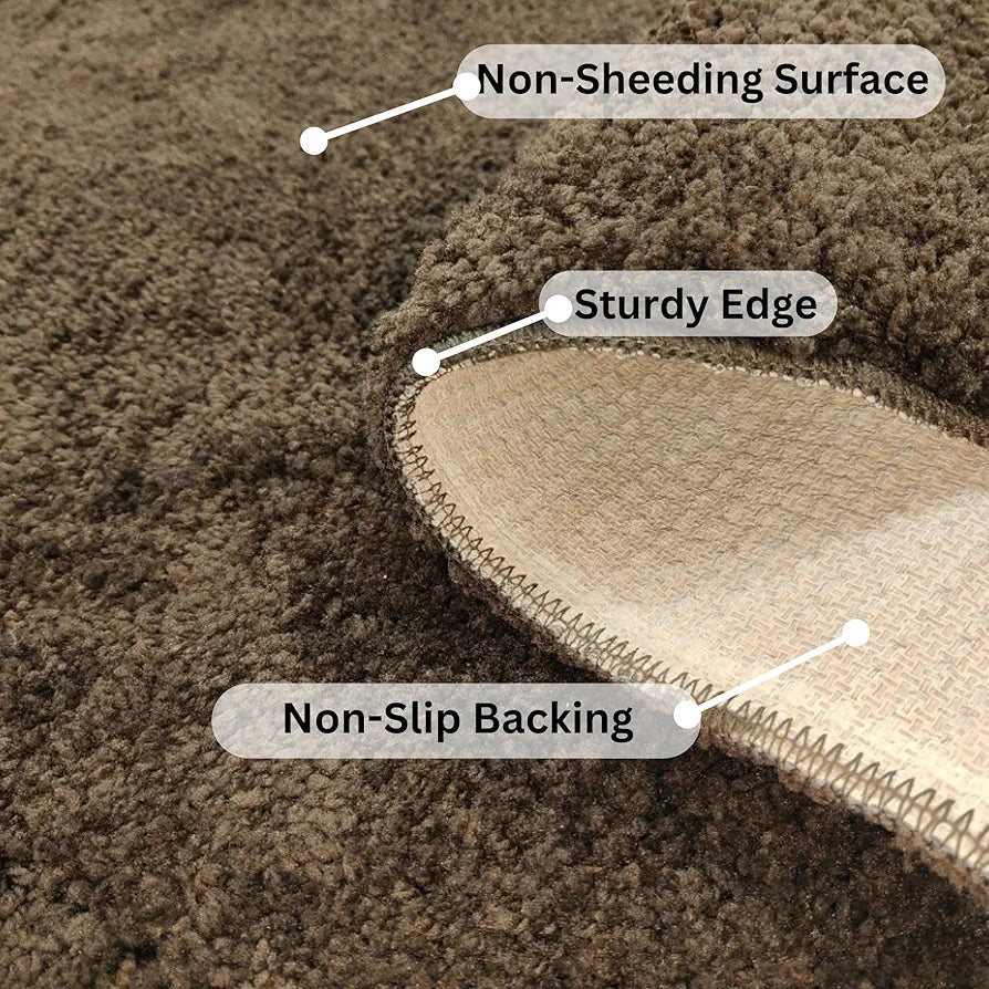 Ishro Home Premium Fuzzy Shag Carpet for Hall Rugs for Living Room Carpets for Living Room Colour Classic Brown