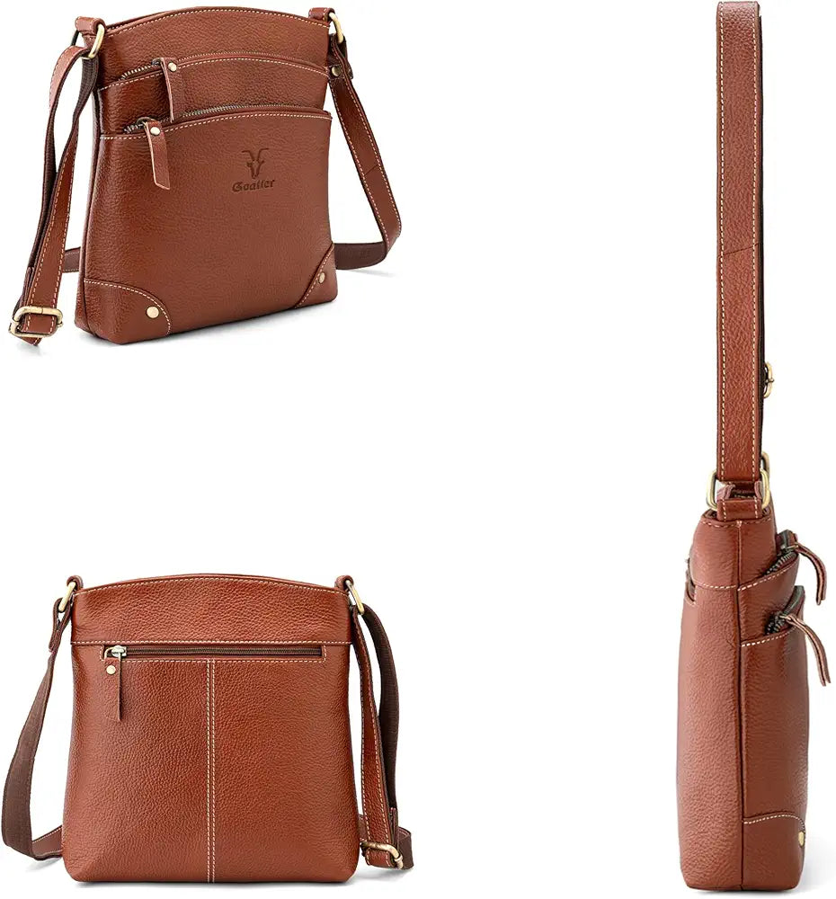Goatter Genuine Leather 9.5" Inch Sling Cross-BodyBag for Girls And Women,