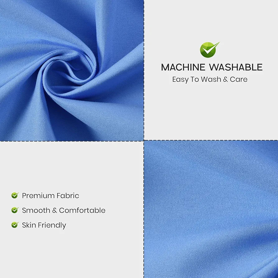 Fresh From Loom 144 TC Plain King Size Microfiber Bed Sheet Set Printed with 2 Pillow Covers Skyblue Plain
