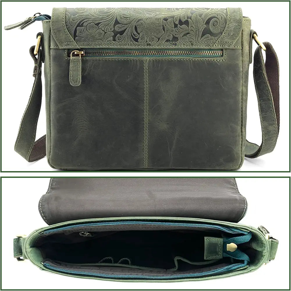 Goatter Hunter Leather Floral Sling Bag for Girls and Women,