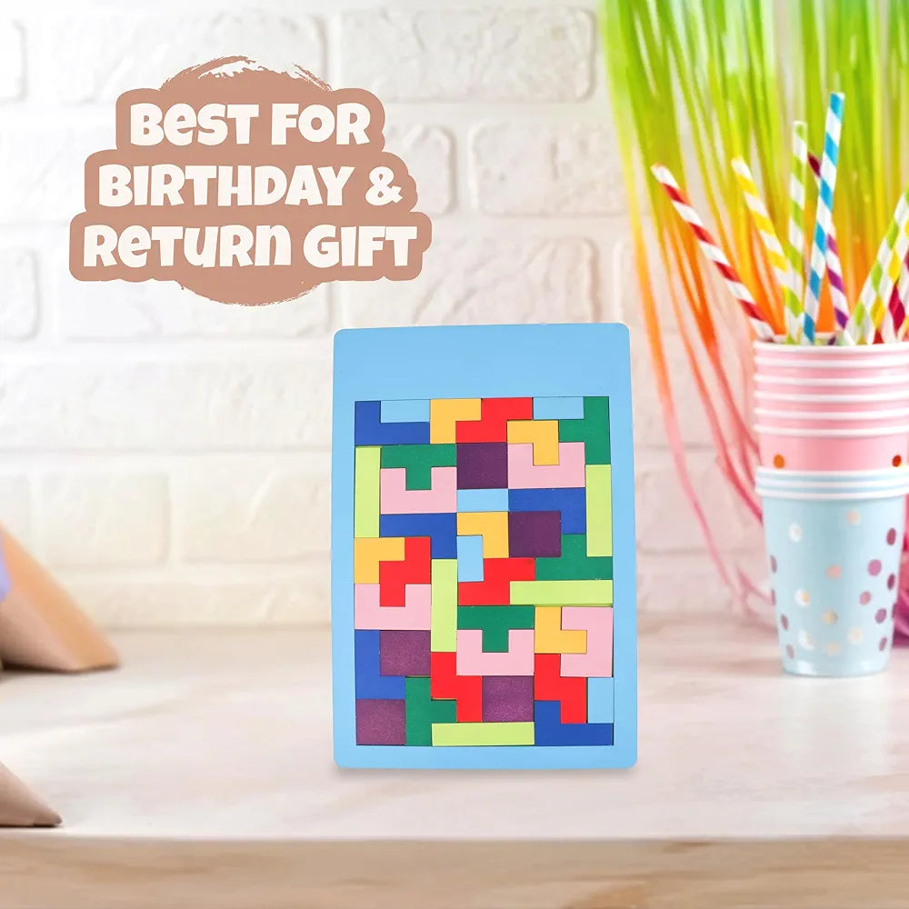 SPARTAN KIDS® Wooden Intelligence Puzzle Game for Kids Ages 3-8 - 40-Piece Educational Toy with Colorful 3D Blocks, Boost Creativity and Problem-Solving Skills - Perfect for Learning and Fun