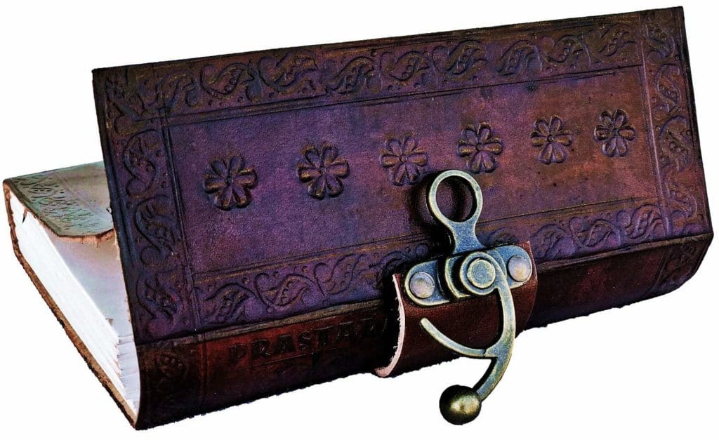 Craftshades – Metal Lock Brown Engraved Peacock Design 7″5 Handcrafted Leather Journal/Diary 200 page | 100% Genuine Leather