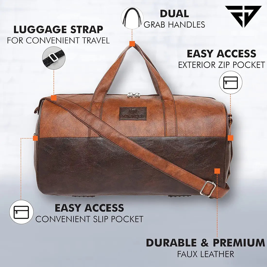Fur Jaden 25L Travel Duffle Bag for Weekend Trip Cabin Luggage and Gym Sports Duffle for Men and Women