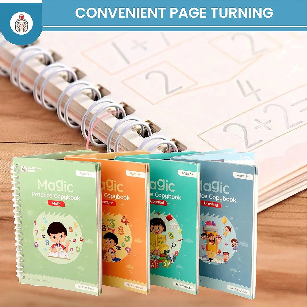 SPARTAN KIDS® Complete Magic Practice Copybook Set - Number Tracing Book for Kids