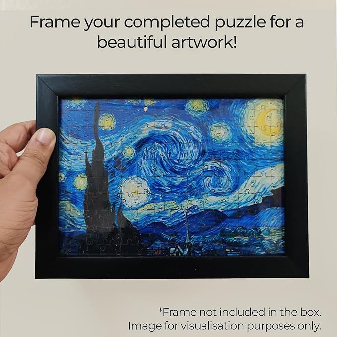 91knots Vincent Van Gogh's-starry Night Wooden Jigsaw Puzzle 140 Pieces | Brain Booster Games & Toys for Above 5+ Years