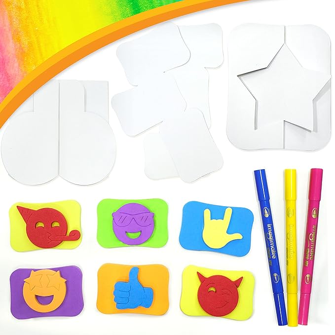 Imagimake Stamp Art Smiley Coloring & Stamping Set for Girls & Boys
