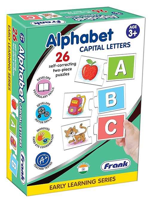 Frank Alphabet Capital Letters (52 Pieces) 26 Self-Correcting 2 Pcs Puzzle Educational Toys and Games - 10301
