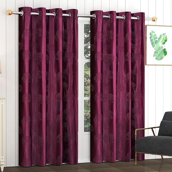 Fresh From Loom Botanical Opaque Window Curtains 6 Feet Long