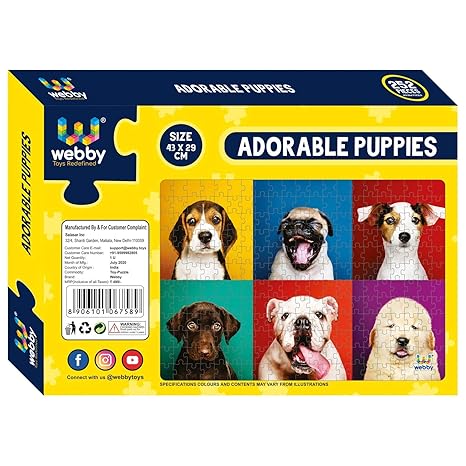 Webby Kids Adorable Puppies Jigsaw Puzzle 252 Pieces