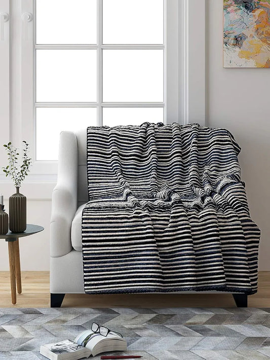 Saral Home Chenille 1 Seater Reversible Sofa Cover Throw Colour Grey