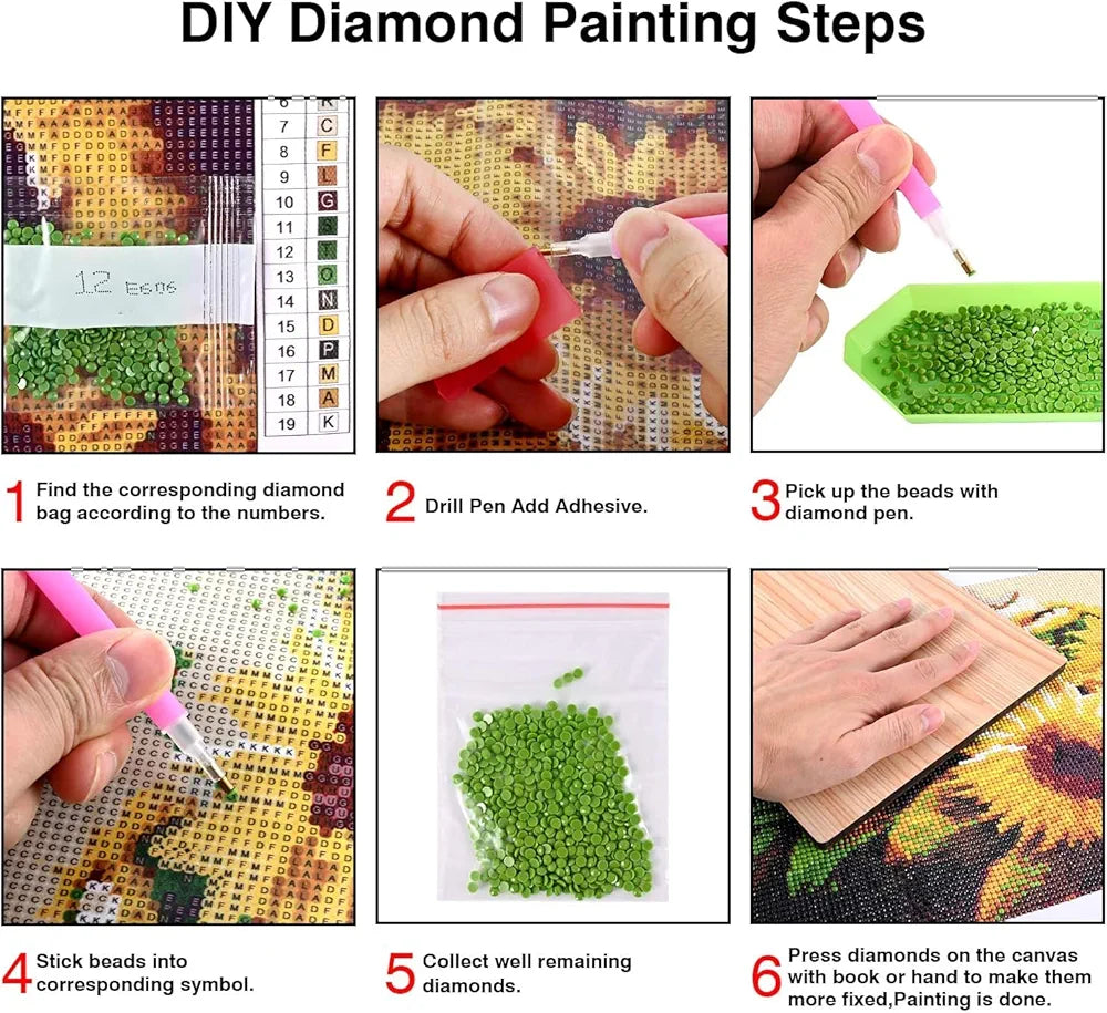 TREXEE 5D Diamond Painting Kit for Adults & Kids, 30 * 40cm DIY Paint by Numbers Kit DIY Diamond Painting by Numbers Kit Cross Stitch Pictures Gift for Kids & Adults DIY Painting