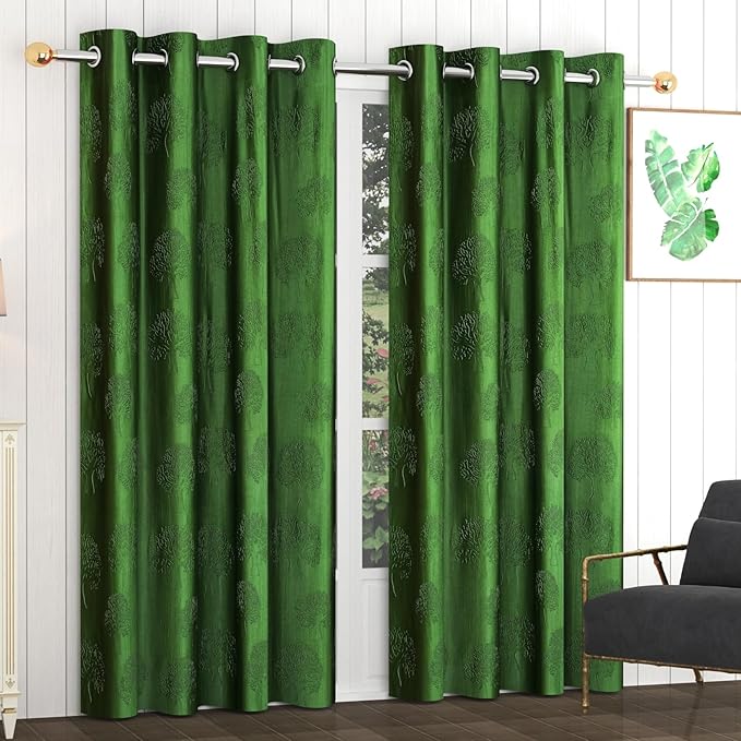 Fresh From Loom Botanical Opaque Window Curtains 6 Feet Long