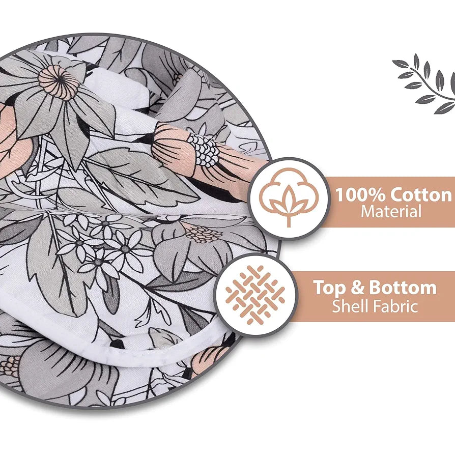 Divine Casa Floret 100% Cotton Single Dohar 120 GSM Soft & Lightweight Throw Blanket Colour Griffin