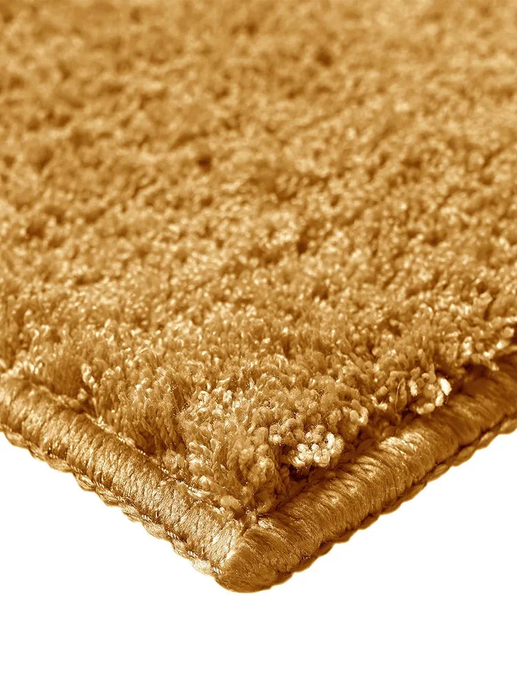 Saral Home Neon Shaggy Yarn Anti-Skid Carpet for Living Room Colour Gold