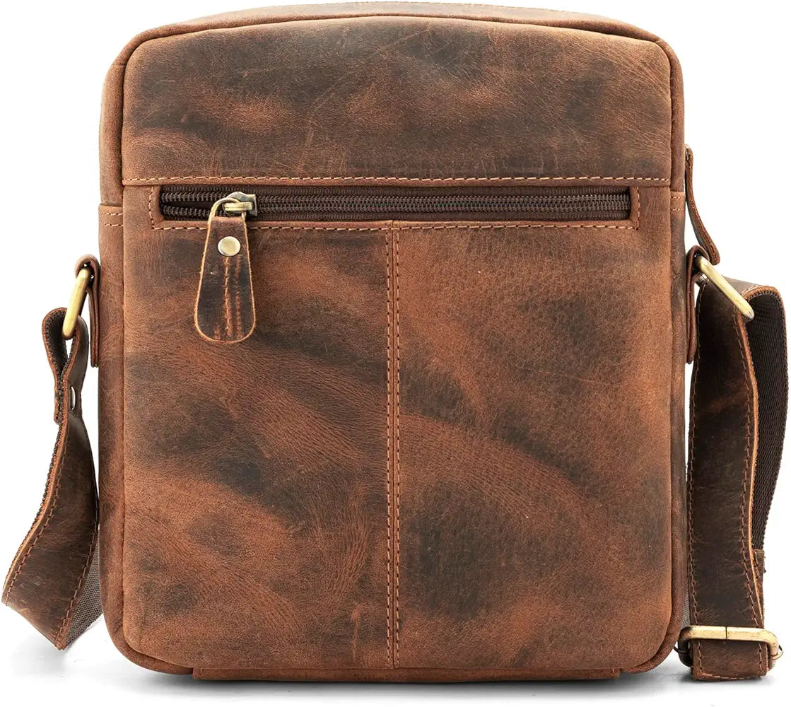 Goatter Genuine Leather 9.5" Inch Sling Messenger Bag For Men