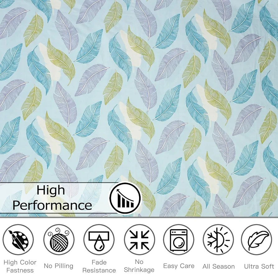 Fresh From Loom Microfiber Soft Cotton Single Size Bedsheet 200 TC with 1 Pillow Cover Aqua Pankh