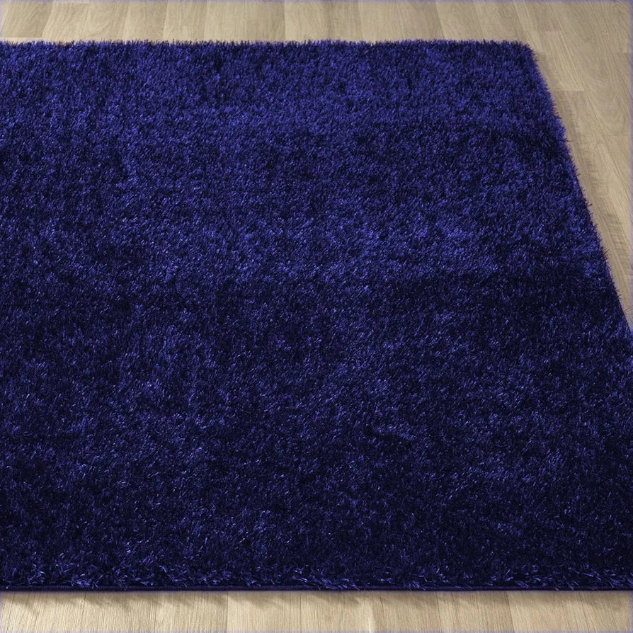 Ishro Home Premium Fuzzy Shag Carpet for Hall Rugs for Living Room Carpets for Living Room Colour Blue