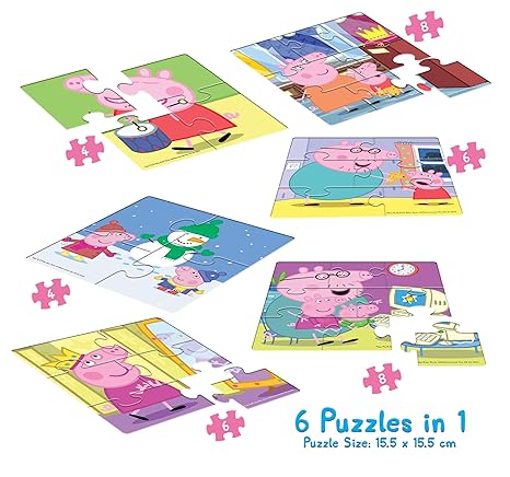 Frank Peppa Pig - A Set of 6 Jigsaw Puzzle for Kids Above 3+ Years Focus and Memory - 60401
