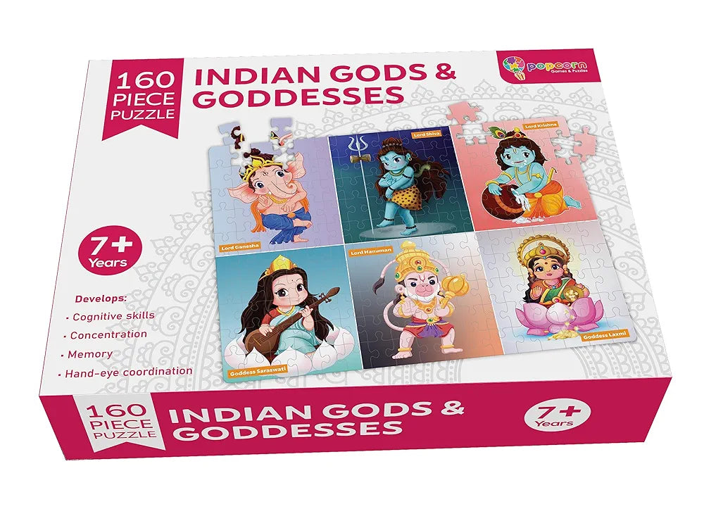 Popcorn Games & Puzzles 160 Piece PuzzleWorld Mythology |Improves Your Child Cognitive Skills, Concentration, Memory & Coordination